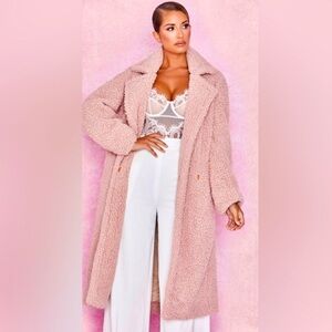 House of CB pink Teddy Coat